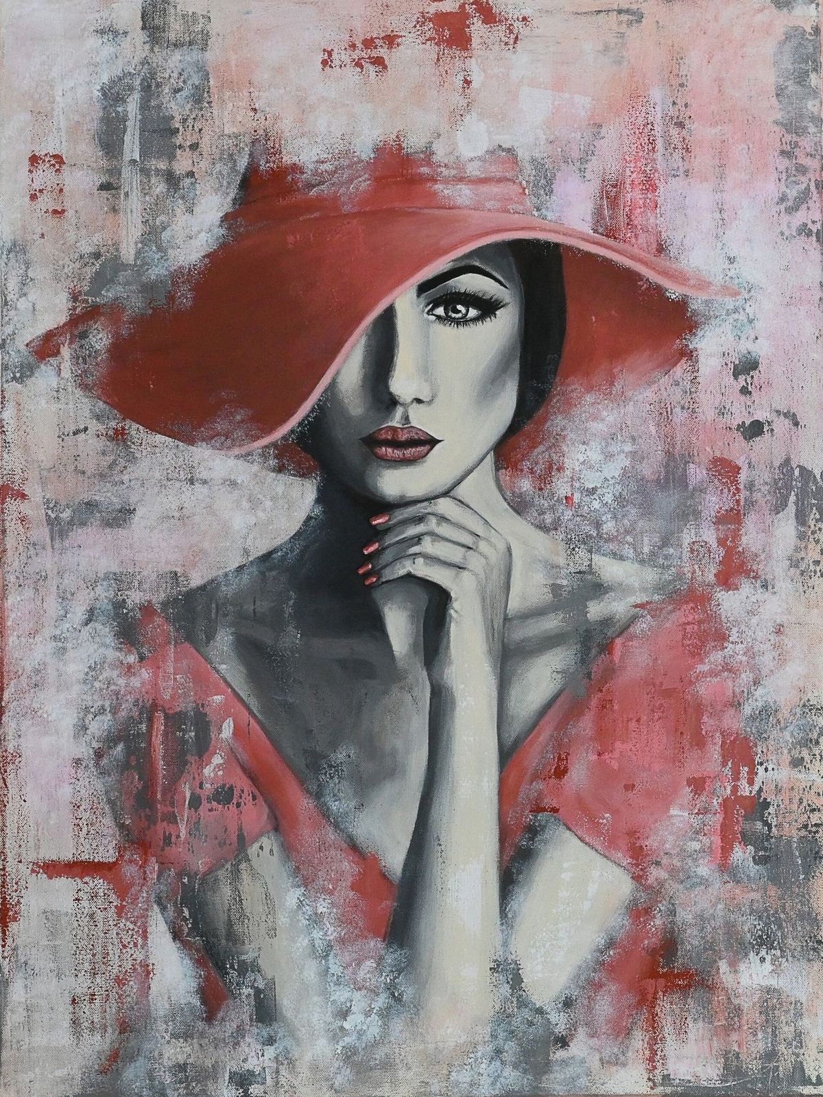 Schilderij "She speaks in silence · III" van Didi Konings.