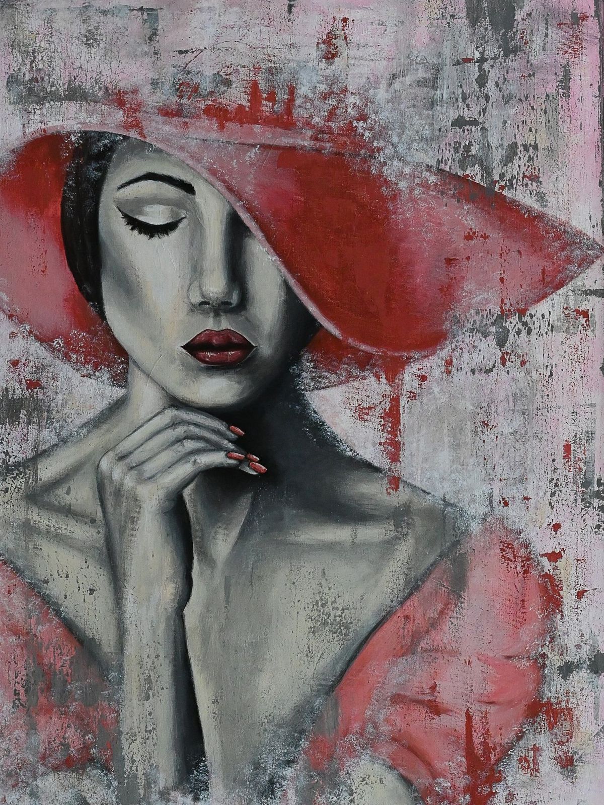 Schilderij "She speaks in silence · I" van Didi Konings.