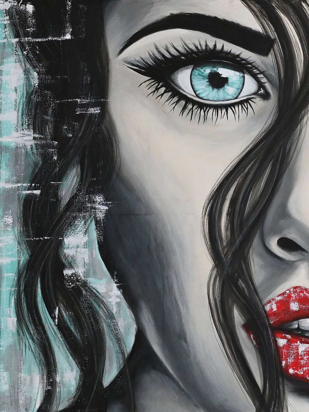 Painting "Aware" by Didi Konings.