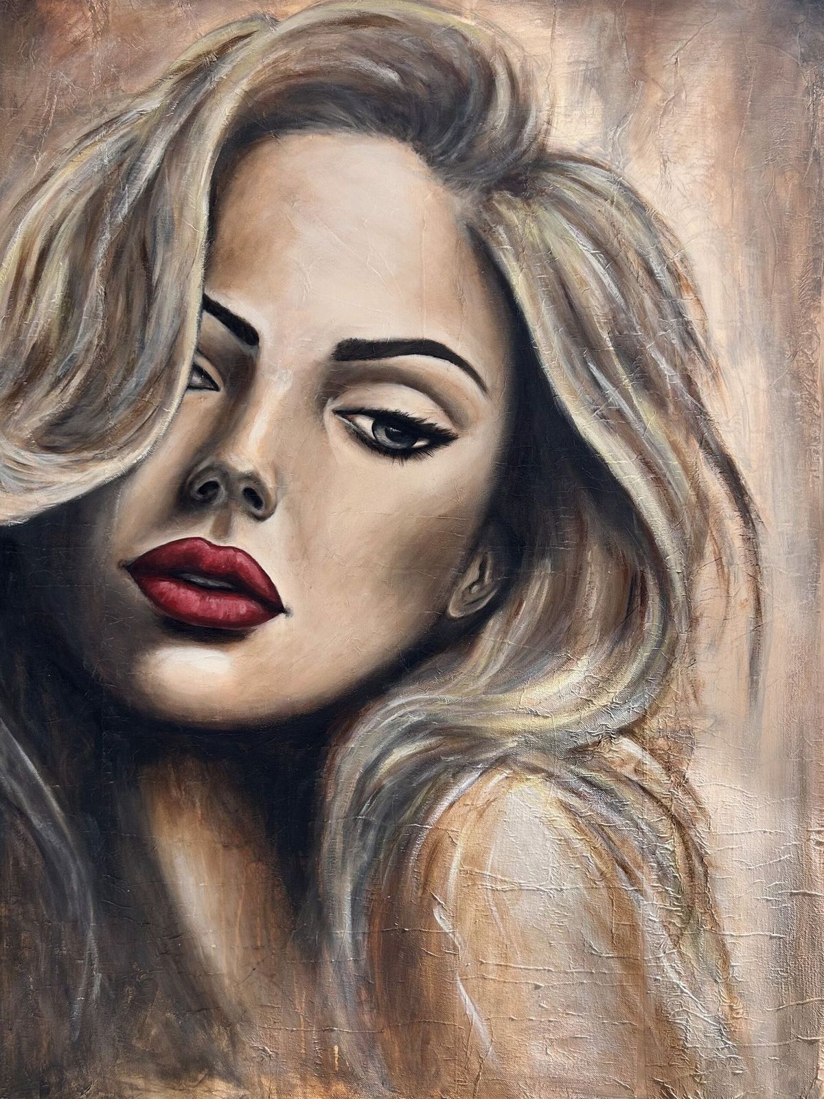 Painting "She knows" by Didi Konings.